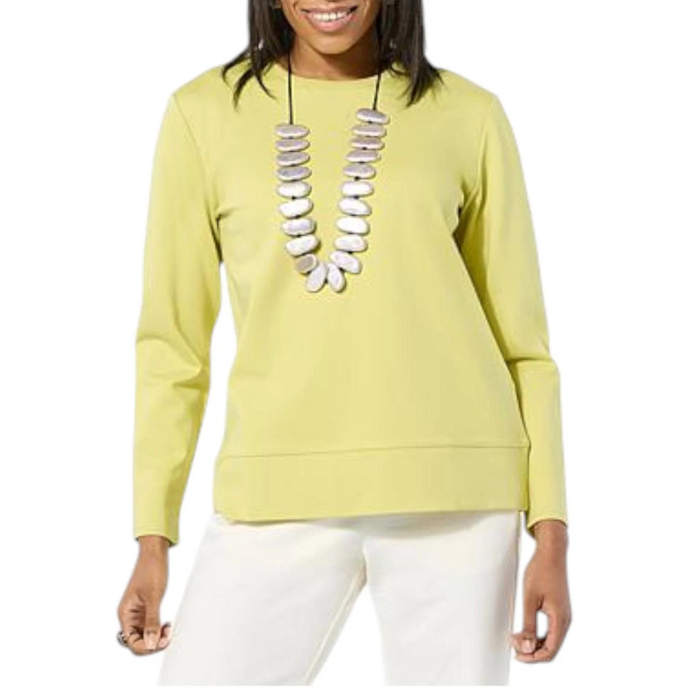 WynneLayers Women's Long-Sleeve Ponte Top Pear - Regular